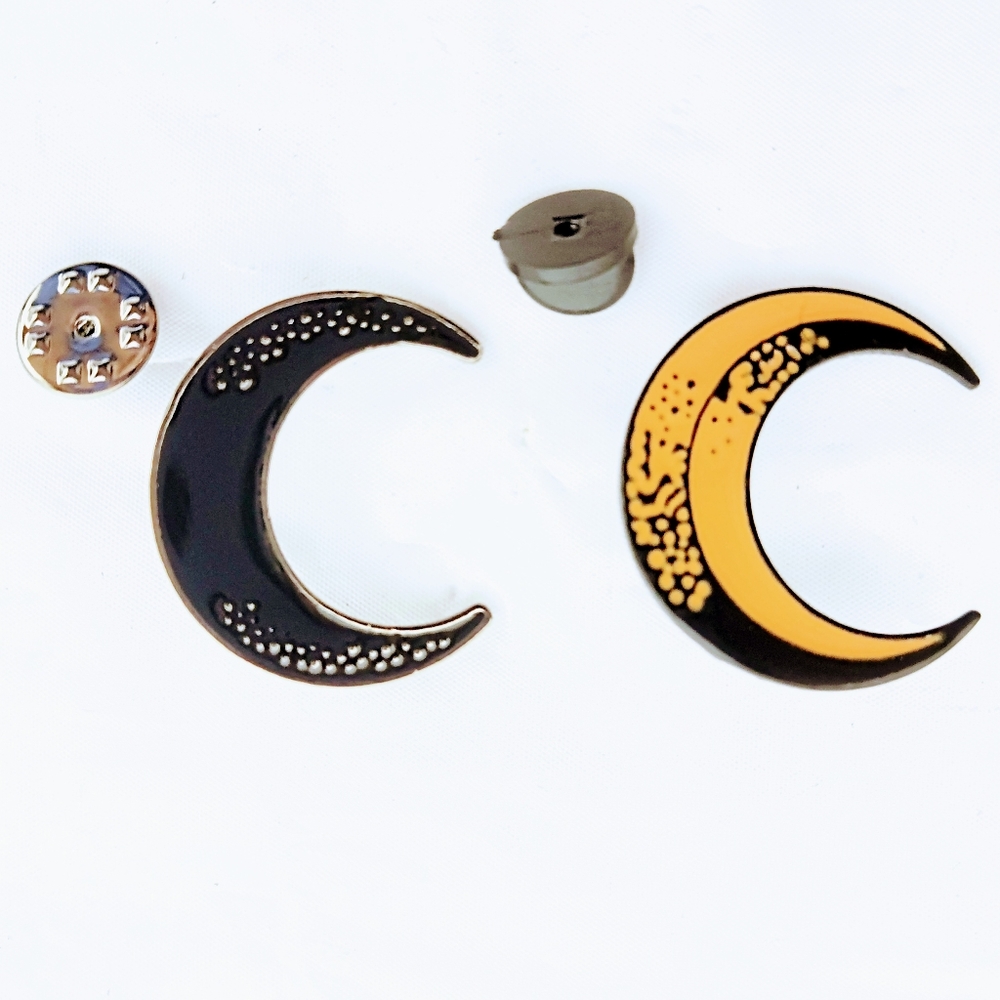 2 PC Moon Design Brooch Pin Halloween